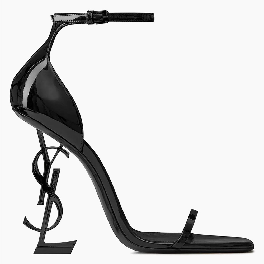 110mm Opyum YSL Patent Leather Sandals with Black Hardware Size 41